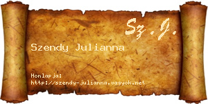 Szendy Julianna névjegykártya
