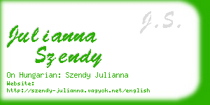 julianna szendy business card